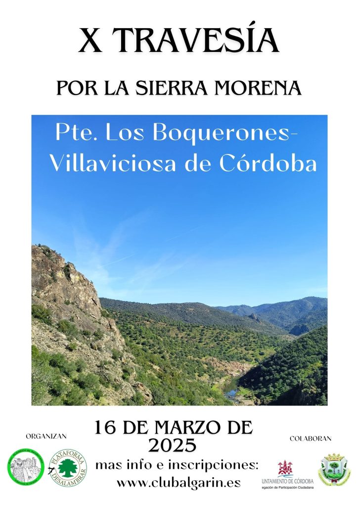 16 de marzo: X Travesía por la Sierra Morena Cordobesa