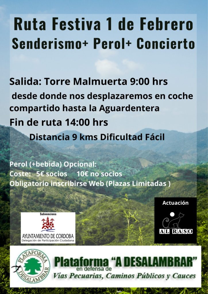 1 de febrero, ruta, perol y concierto de Al Raso